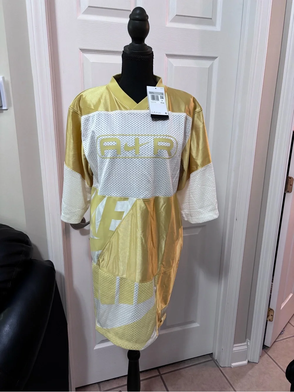 Nike Air Y2K Football Jersey Dress Womens Golden & White FN2253 -700